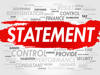 STATEMENT word cloud, business concept