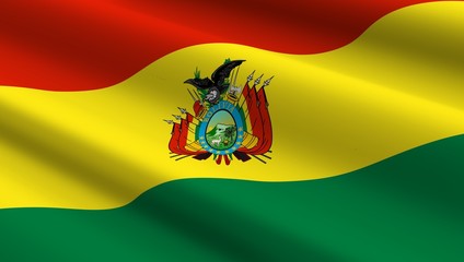 Bolivia flag background. Computer generated 3D photo rendering.