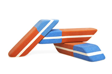 Erasers isolated on a white background