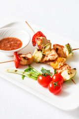Skewered Chicken with vegetables