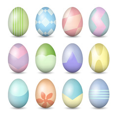 Easter eggs set. Colorful vector illustration. EPS 10