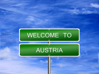 Austria Welcome Travel Sign - 80275951