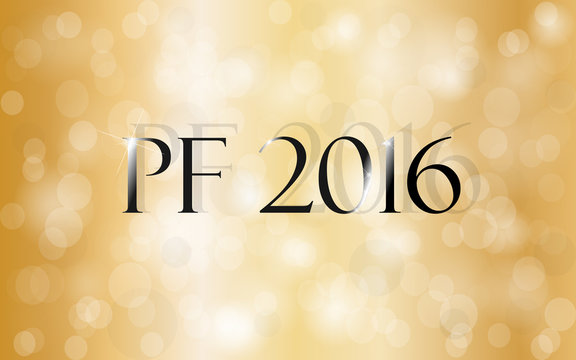 PF 2016. Happy new year greeting card.