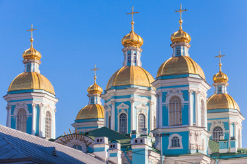 Fototapeta na wymiar St. Nicholas Naval Cathedral, Saint-Petersburg, Russia