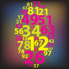 Text cloud. Numbers wordcloud. Tag concept. Vector illustration.