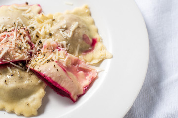 Homemade roasted beet ravioli Pasta