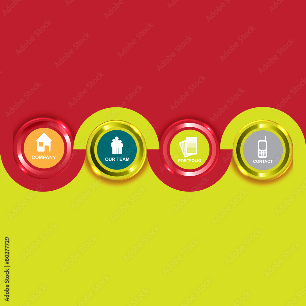 Poster Colored Vector background with icons for the company