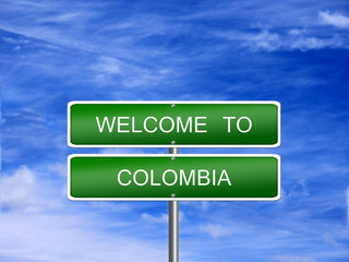 Colombia Welcome Travel Sign