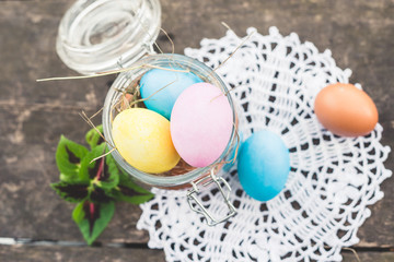 Easter eggs composition