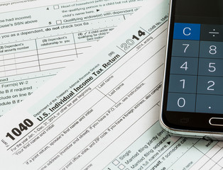 Calculator app smartphone on 2014 form 1040