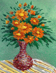 Image of Bouquet of lush red flowers in a vase printed on Printed Glass Splashbacks