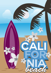 California Beach - Vector Illustration