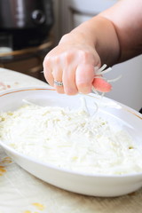 Russian traditional salad 'herring under fur coat'