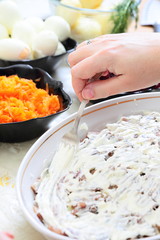 Russian traditional salad 'herring under fur coat'