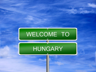 Hungary Welcome Travel Sign