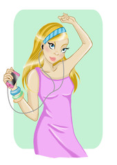 ragazza che ascolta musica