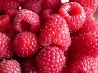 beautiful ripe raspberries