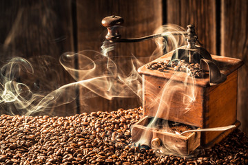 Taste of roasted coffee seeds - obrazy, fototapety, plakaty