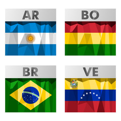 flags in polygonal style