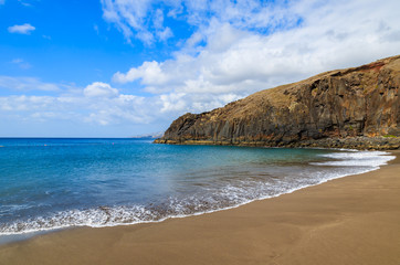 Fototapeta na wymiar Tropical Prainha beach on coast of Madeira island, Portugal