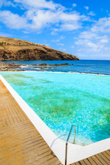 Swimming pool on coast of Madeira island, Portugal