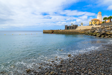 Fototapeta na wymiar Beautiful beach on coast of Madeira island, Portugal