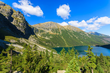 View of Morskie Oko lake in summer, Tatra Mountains, Poland