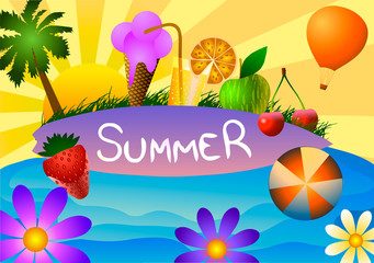 Vector illustration of Summer time.