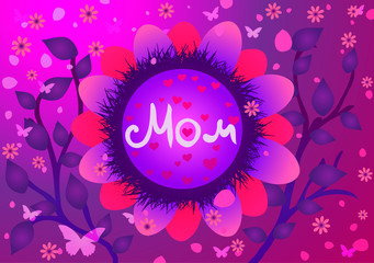 Vector illustration of Mothers Day.