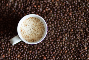 Cappuccino in a white cup