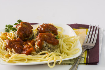Meatball swith pasta.