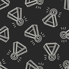 Medal doodle drawing seamless pattern background