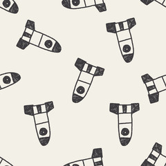 Missile doodle drawing seamless pattern background