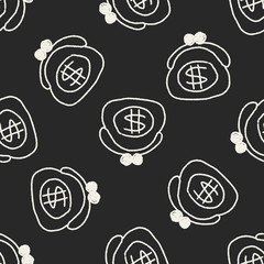 purse doodle drawing seamless pattern background