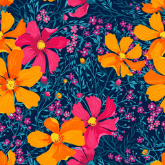 Fototapeta na wymiar Vector seamless floral pattern