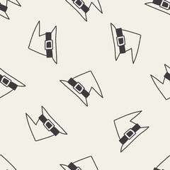 witch's hat doodle drawing seamless pattern background