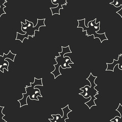 bat doodle drawing seamless pattern background