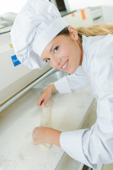 Naklejka premium Preparing dough to be rolled
