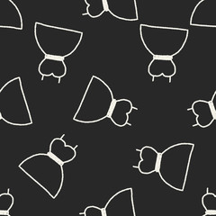 dress doodle drawing seamless pattern background