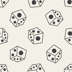 dice doodle drawing seamless pattern background