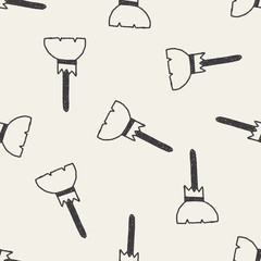 witch's broom doodle drawing seamless pattern background