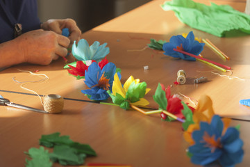 Travail du papier crépon