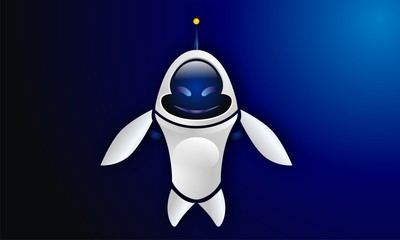 space robot alien astronauts character icon vector