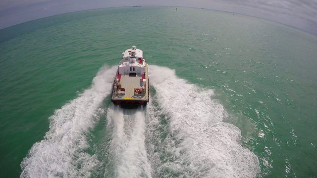 Aerial video Boat Chase Miami 4k