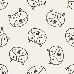 dog doodle drawing seamless pattern background