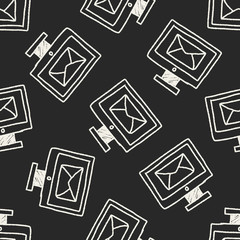 computer mail doodle drawing seamless pattern background