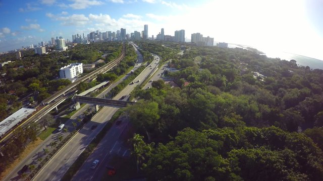 Aerial drone video Brickell Miami FL 4k