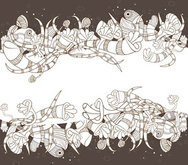 doodle florals background