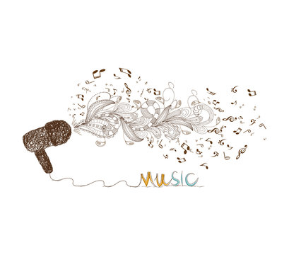 I Love Music Doodle Art