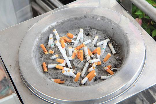 cigarette butt in the ashtray